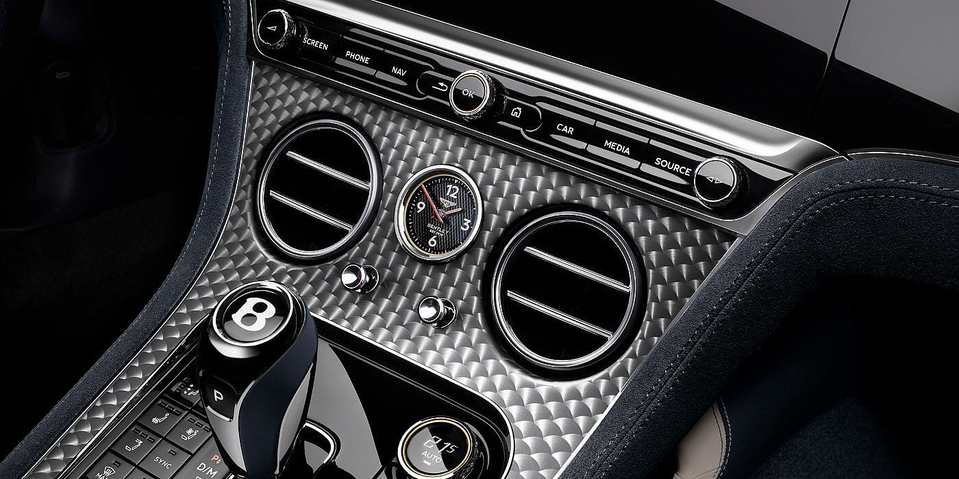 Bentley Mougins Bentley Continental GTC Speed convertible front interior engine spin veneer detail