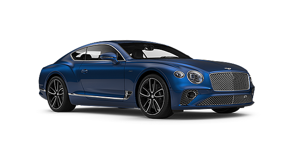 Bentley Mougins Bentley GT Azure coupe in Sequin Blue paint front 34