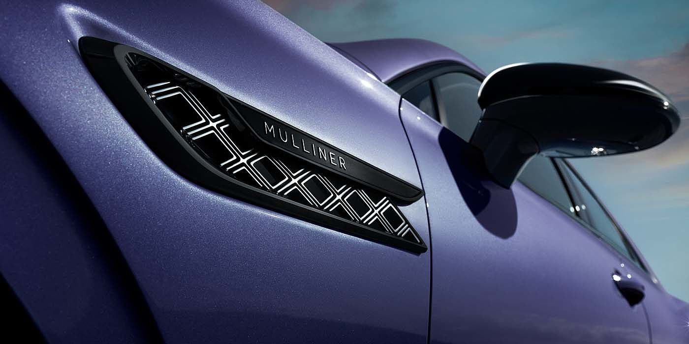 Bentley Mougins Bentley Flying Spur Mulliner in Tanzanite Purple paint with Blackline Specification wing vent