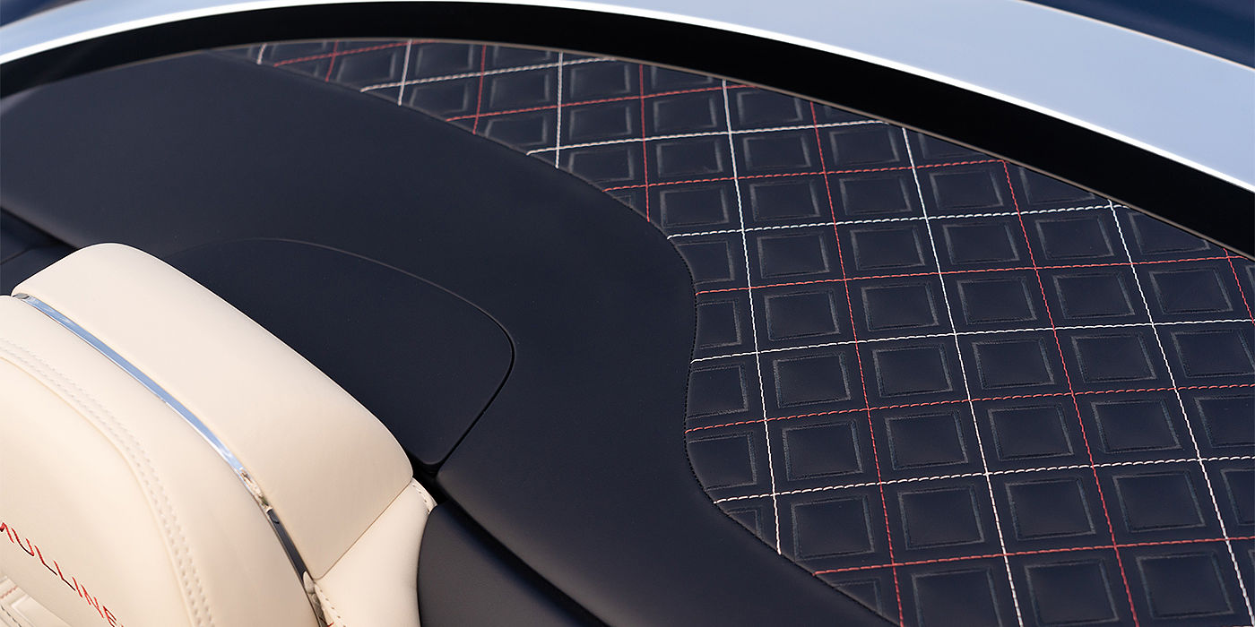 Bentley Mougins Bentley Continental GTC Mulliner convertible seat and cross stitched tonneau cover